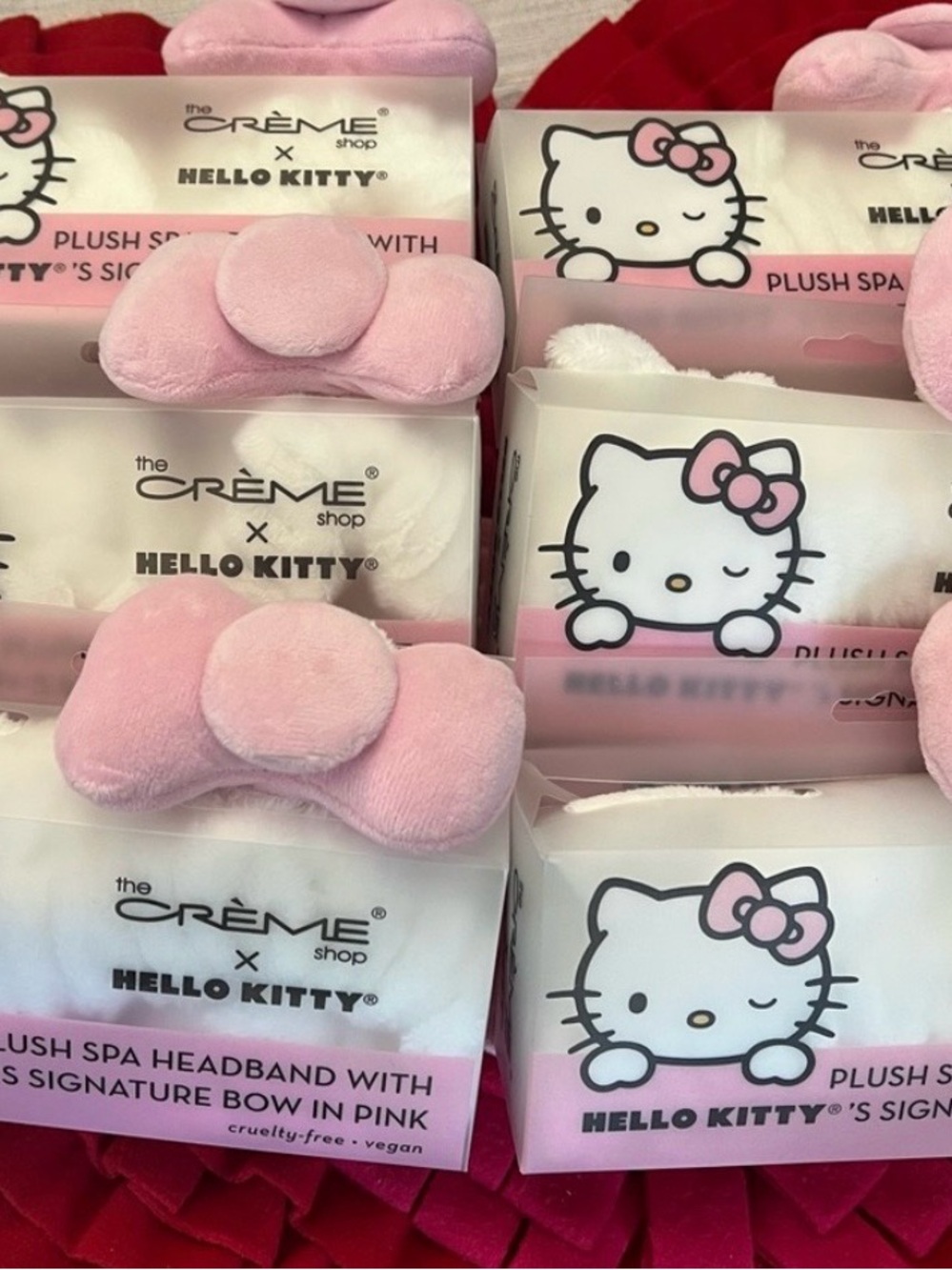 Hello Kitty Plush Spa Headband in Pink and White